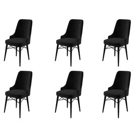 Hanah Home Pare - Juego de 6 Sillas en Negro